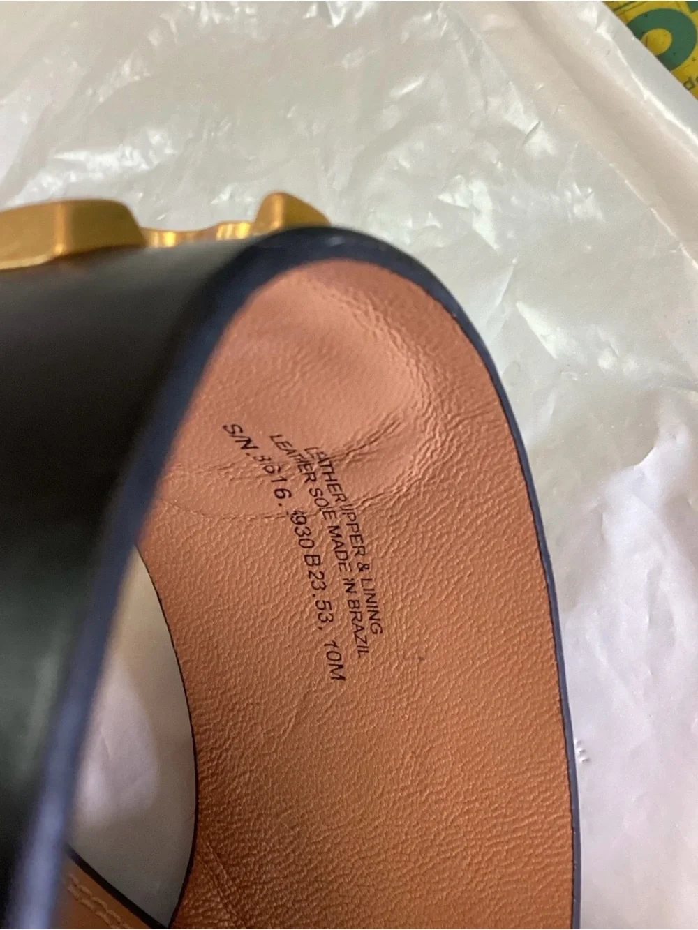 Tory Burch Black Leather Slide Sandals with Gold Logo